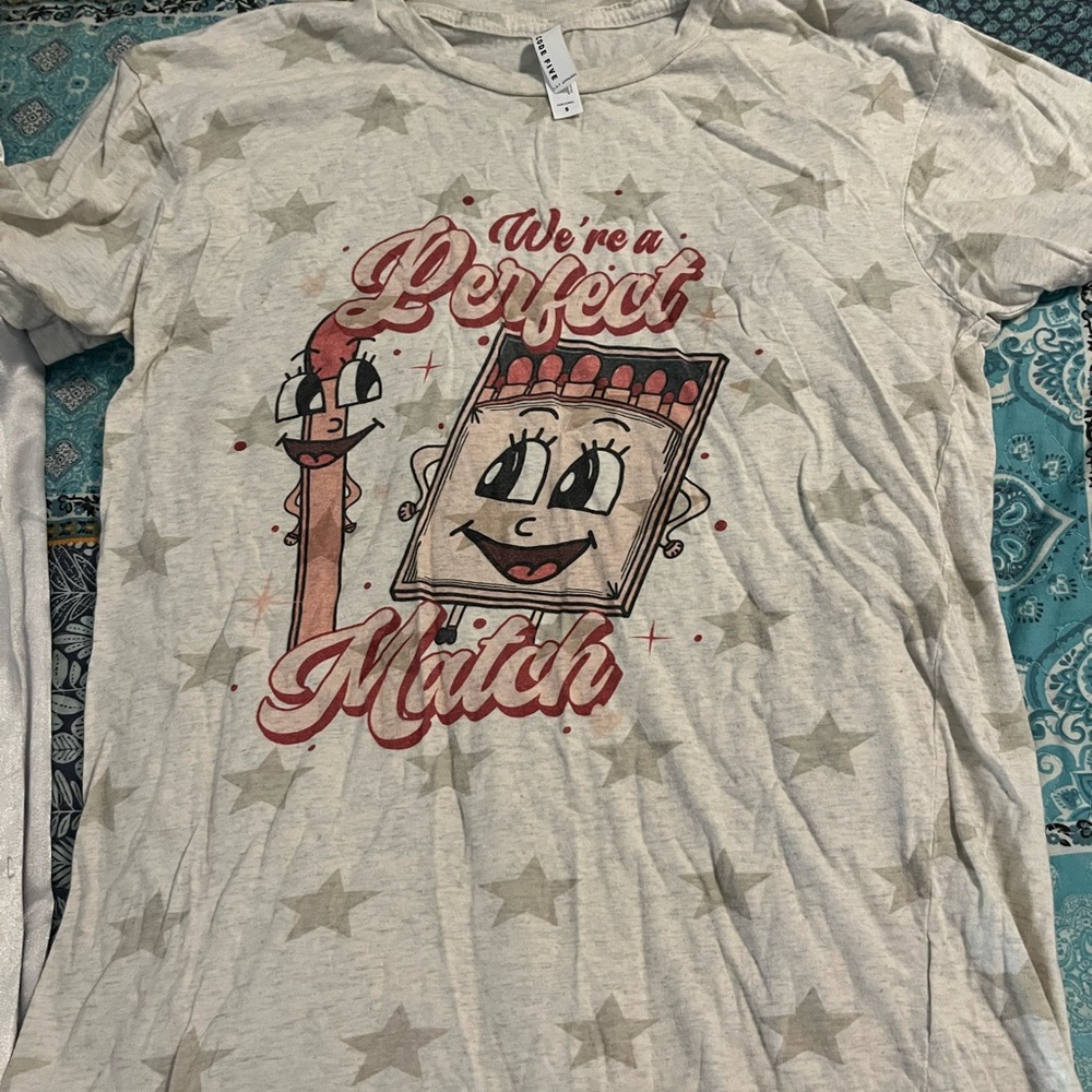 Graphic Tee with Star Pattern